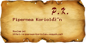 Pipernea Koriolán névjegykártya